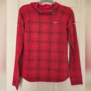 Nike Red Plaid Long Sleeve Top